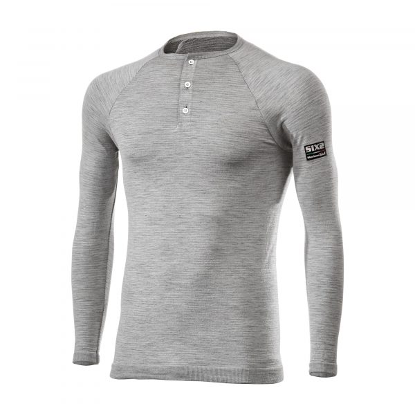 Merinos Wool crew-neck jersey with button placket - Afbeelding 3