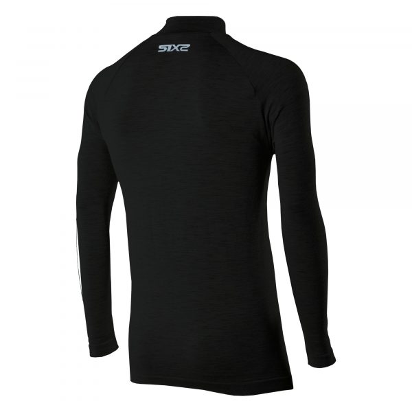 Merino Wool long-sleeve mock turtleneck jersey with zipper - Afbeelding 8