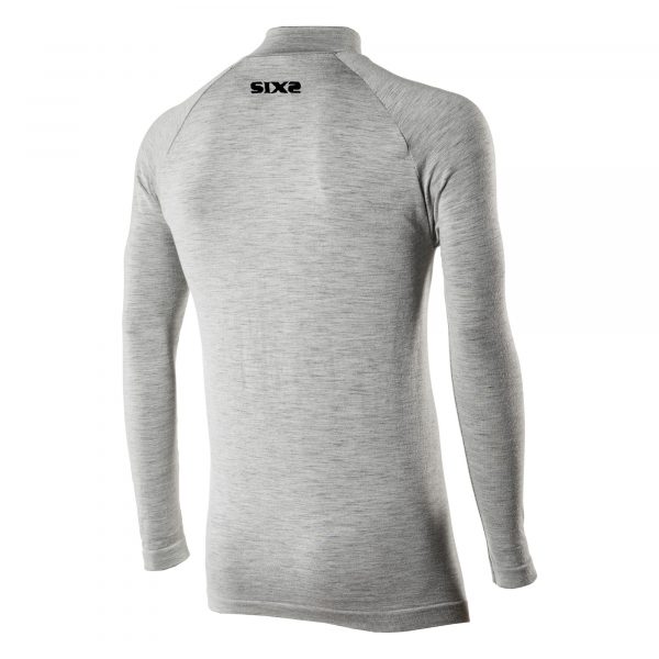 Merino Wool long-sleeve mock turtleneck jersey with zipper - Afbeelding 2