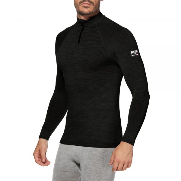 Merino Wool long-sleeve mock turtleneck jersey with zipper - Afbeelding 9