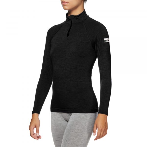 Merino Wool long-sleeve mock turtleneck jersey with zipper - Afbeelding 11