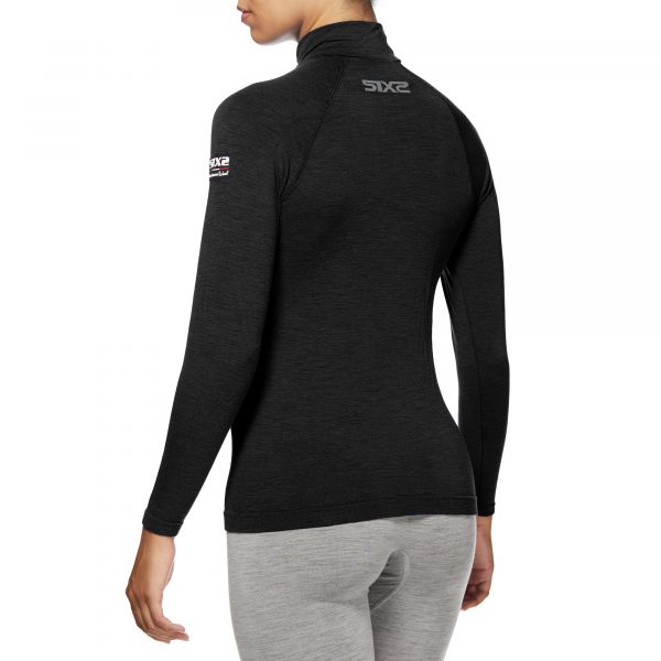 Merino Wool long-sleeve mock turtleneck jersey with zipper - Afbeelding 12